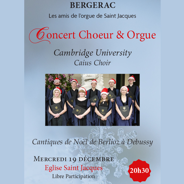 Concert Chœur et Orgue Cambridge University Caius Choir