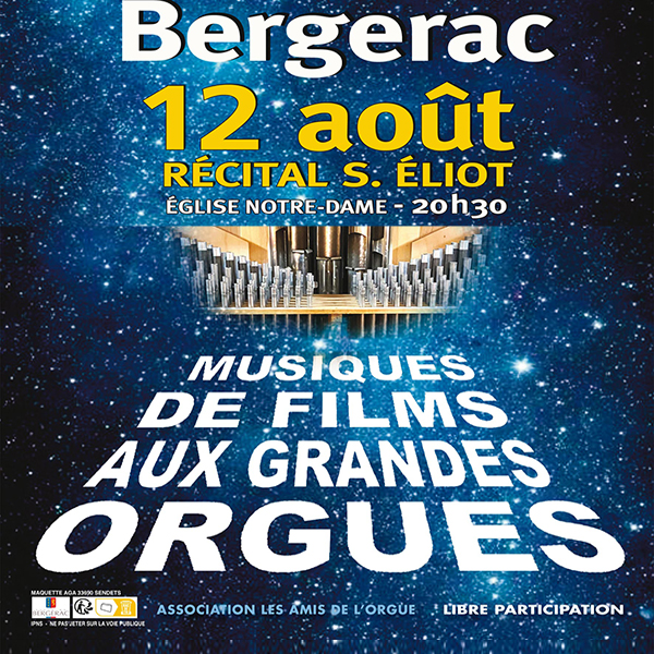 Concert Grandes Orgues & Musiques de films 12 août 2023 à 20h30